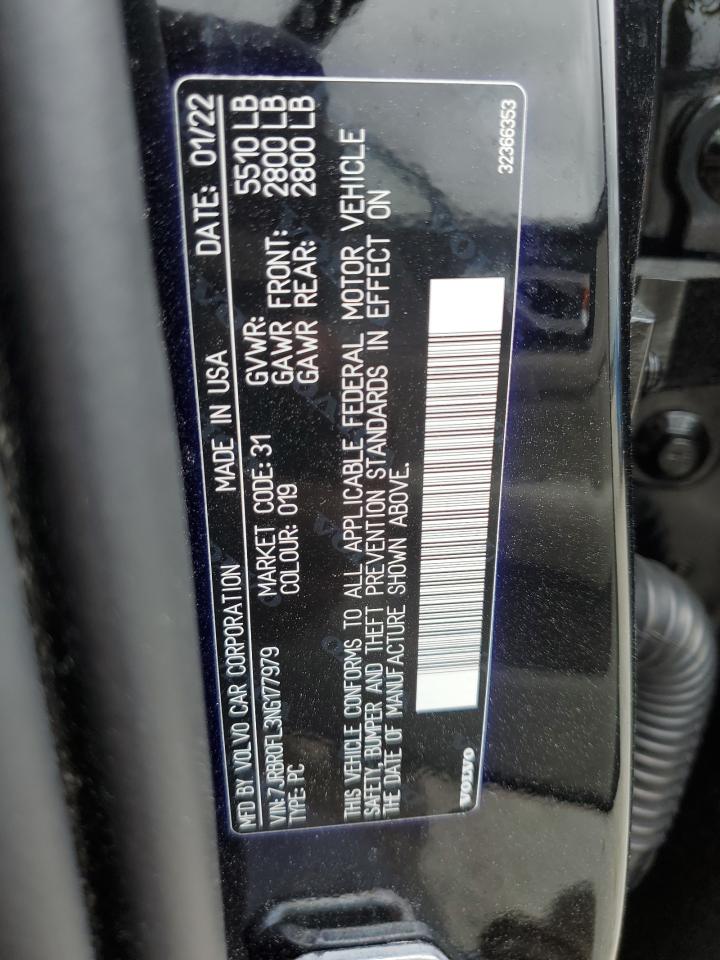 2022 Volvo S60 T8 Recharge Inscription VIN: 7JRBR0FL3NG177979 Lot: 82292635