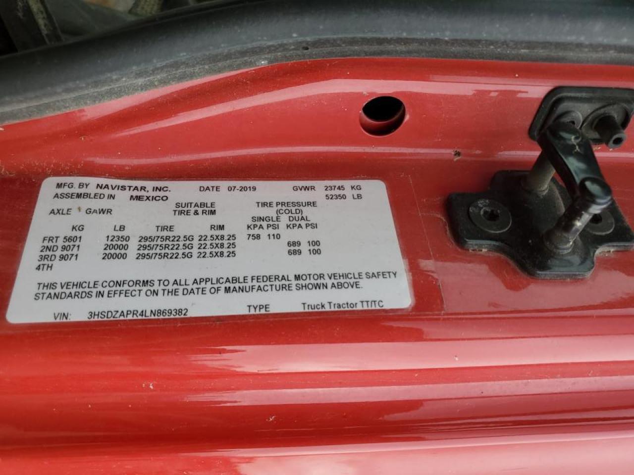 2020 International Lt625 Semi Truck VIN: 3HSDZAPR4LN869382 Lot: 84735565