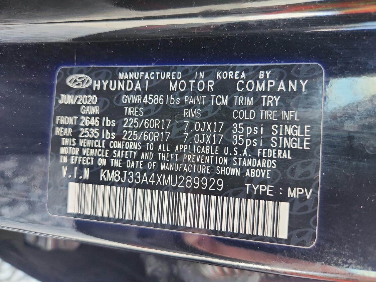 2021 Hyundai Tucson Limited VIN: KM8J33A4XMU289929 Lot: 85830915