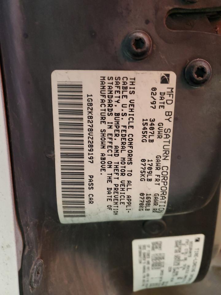 1997 Saturn Sw2 VIN: 1G8ZK8278VZ289197 Lot: 90500795