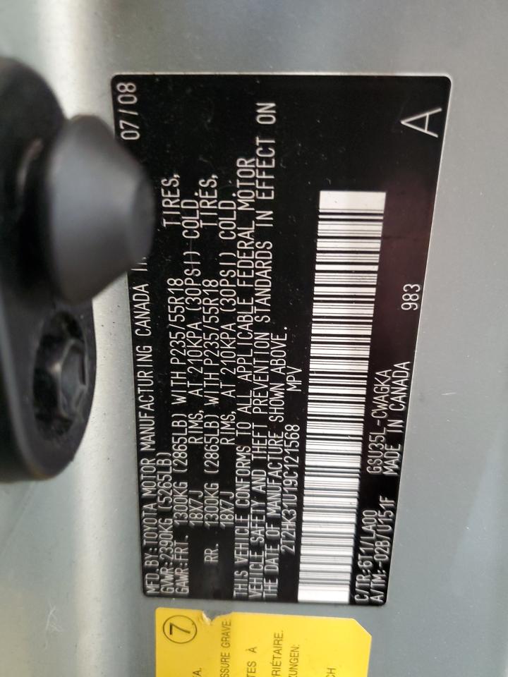 2009 Lexus Rx 350 VIN: 2T2HK31U19C121568 Lot: 89663195