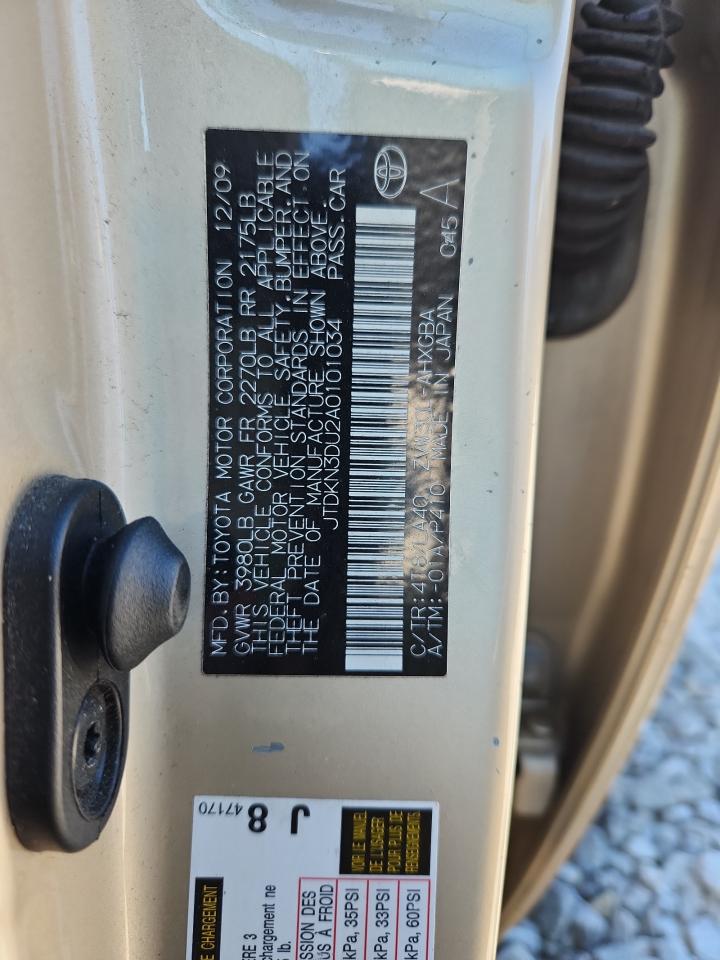 2010 Toyota Prius VIN: JTDKN3DU2A0101034 Lot: 84719095