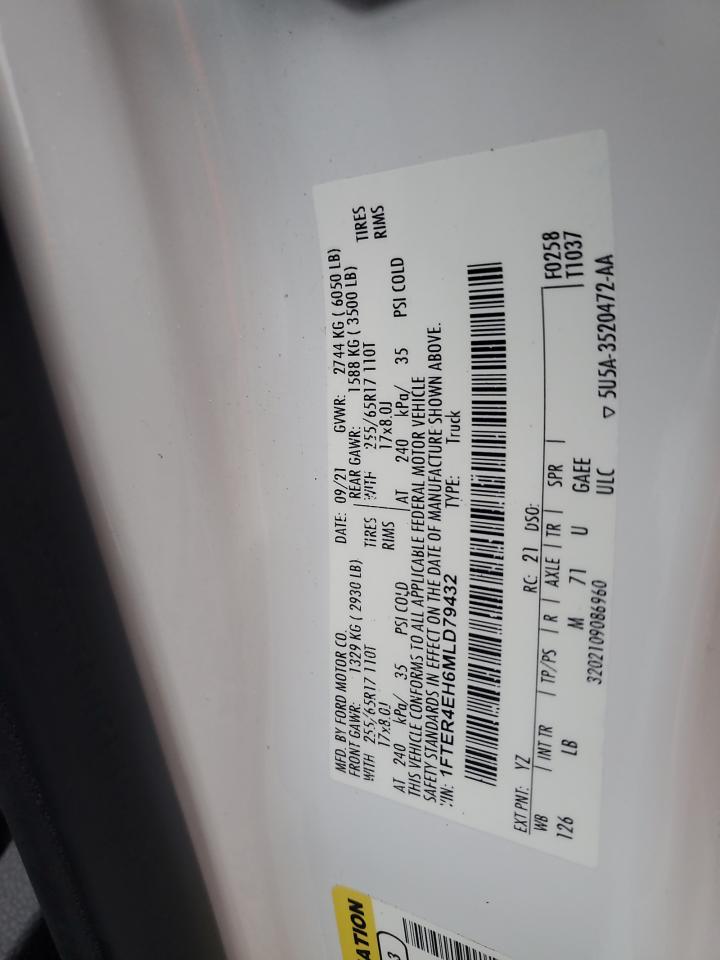 2021 Ford Ranger Xl VIN: 1FTER4EH6MLD79432 Lot: 86066515