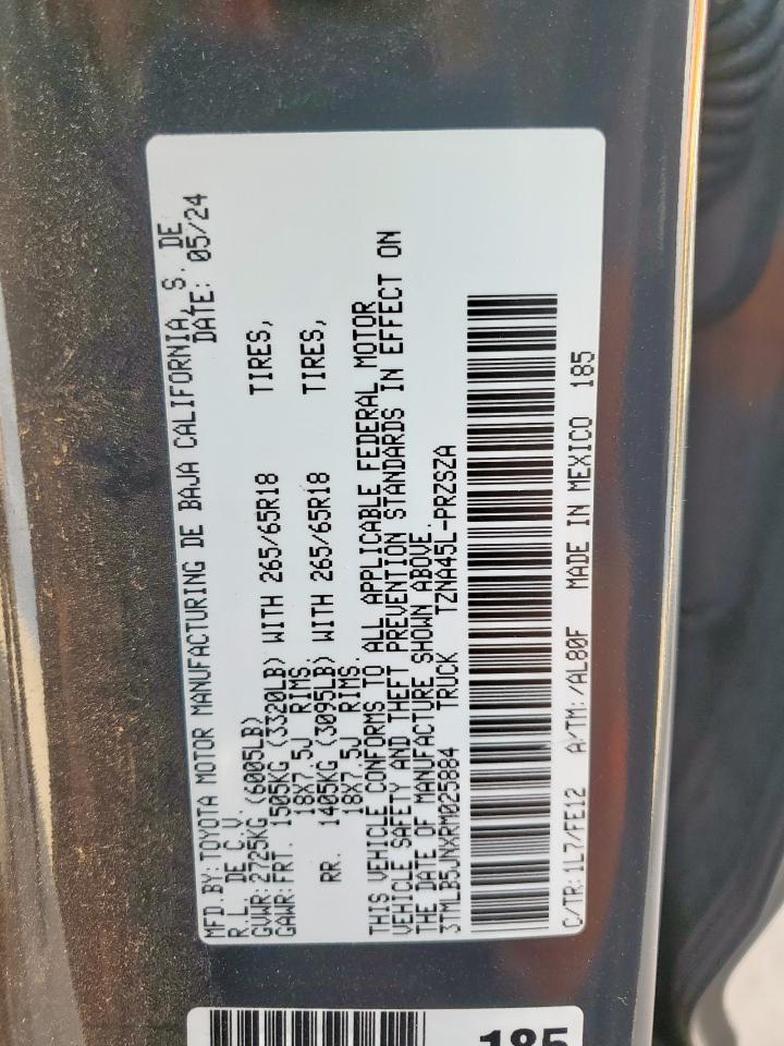 2024 Toyota Tacoma Double Cab VIN: 3TMLB5JNXRM025884 Lot: 86102235