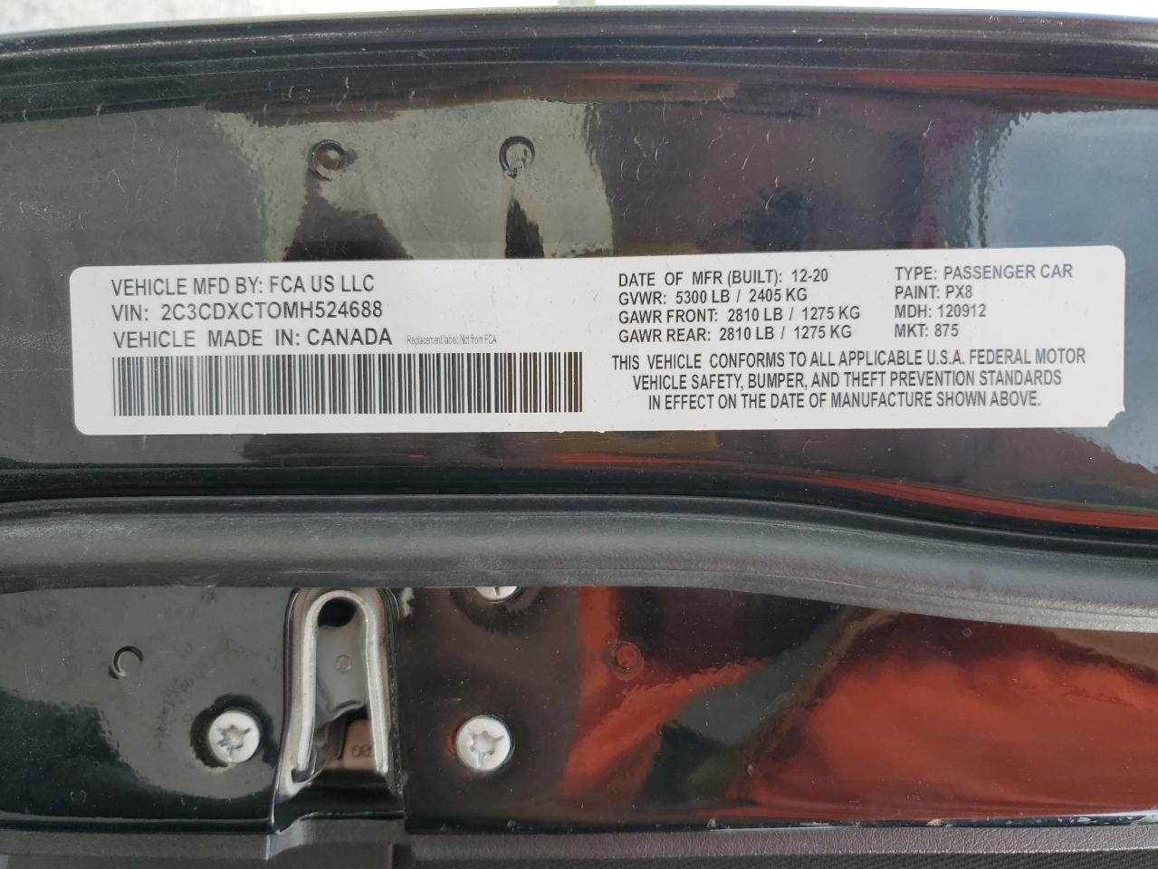 2021 Dodge Charger R/T VIN: 2C3CDXCT0MH524688 Lot: 81969905