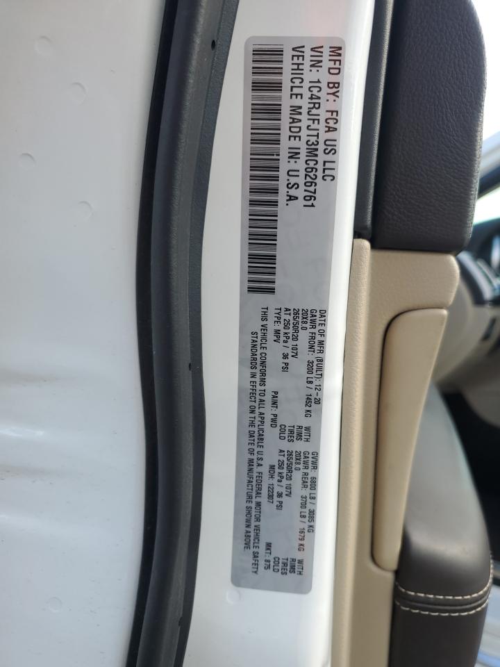 2021 Jeep Grand Cherokee Summit VIN: 1C4RJFJT3MC626761 Lot: 82314215