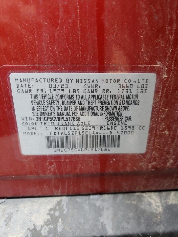 2023 Nissan Kicks Sv VIN: 3N1CP5CV6PL517686 Lot: 85905165