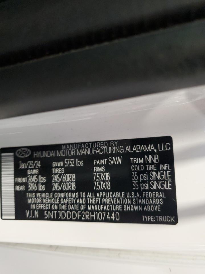 2024 Hyundai Santa Cruz Xrt VIN: 5NTJDDDF2RH107440 Lot: 82565555