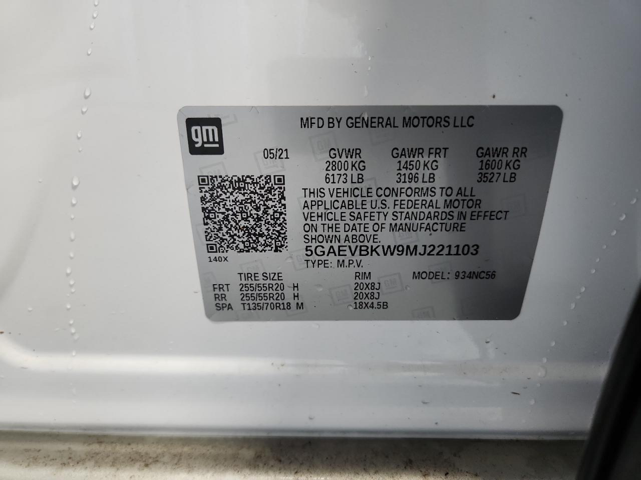 2021 Buick Enclave Premium VIN: 5GAEVBKW9MJ221103 Lot: 90145105