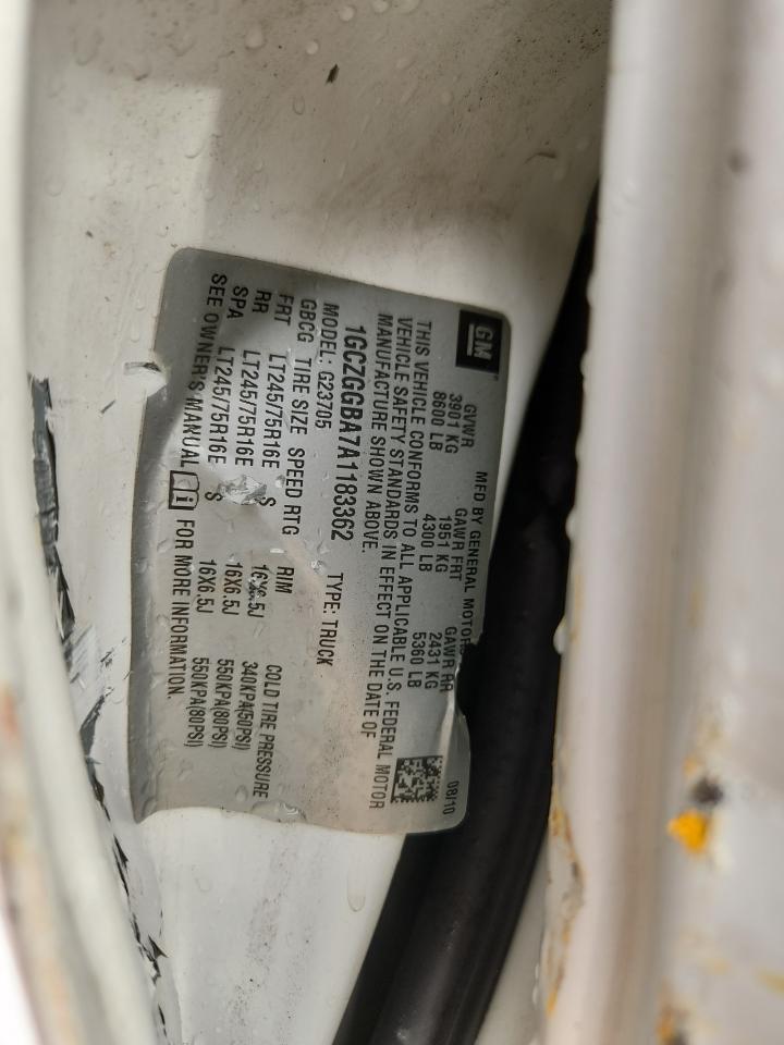 2010 Chevrolet Express G2500 VIN: 1GCZGGBA7A1183362 Lot: 86800805