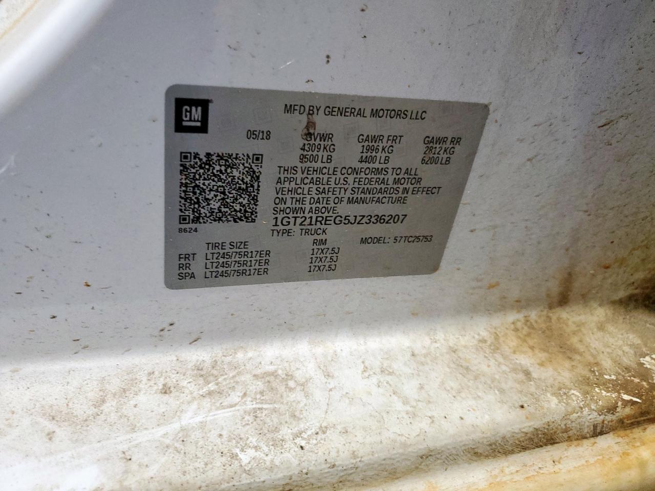 2018 GMC Sierra C2500 Heavy Duty VIN: 1GT21REG5JZ336207 Lot: 85190505