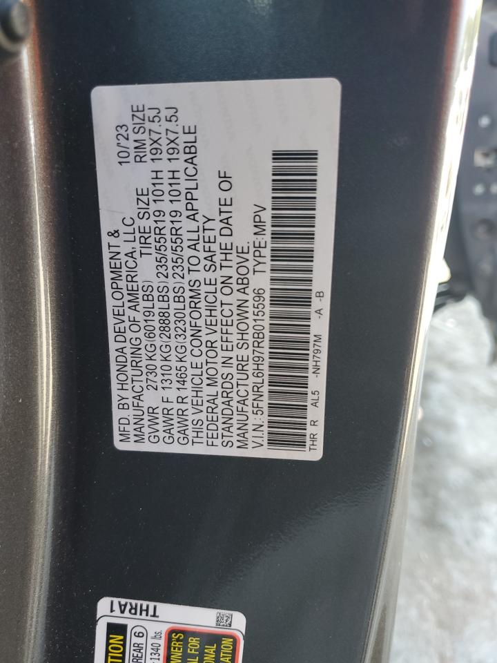 2024 Honda Odyssey Elite VIN: 5FNRL6H97RB015596 Lot: 81935095