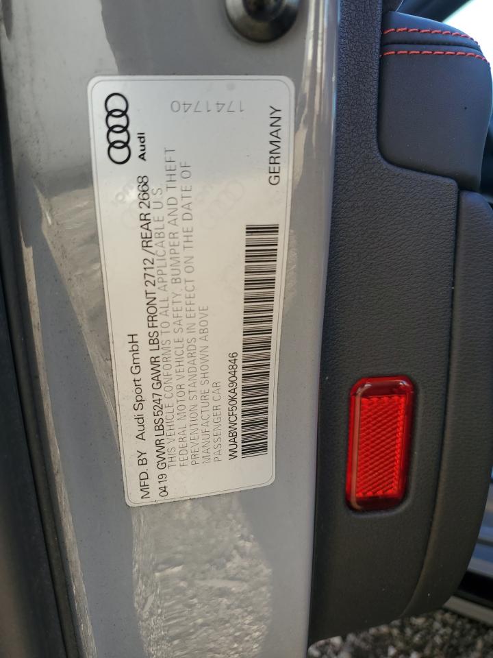 2019 Audi Rs5 VIN: WUABWCF50KA904846 Lot: 82248045