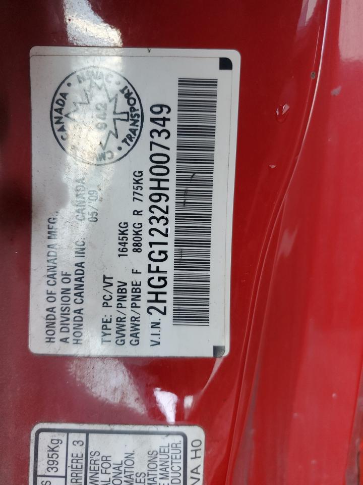 2009 Honda Civic Dx-G VIN: 2HGFG12329H007349 Lot: 85932665