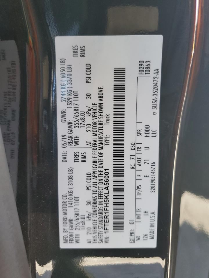 2019 Ford Ranger Xl VIN: 1FTER1FH5KLA56001 Lot: 82658405