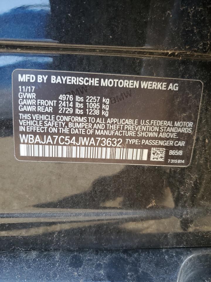 2018 BMW 530 Xi VIN: WBAJA7C54JWA73632 Lot: 84814605