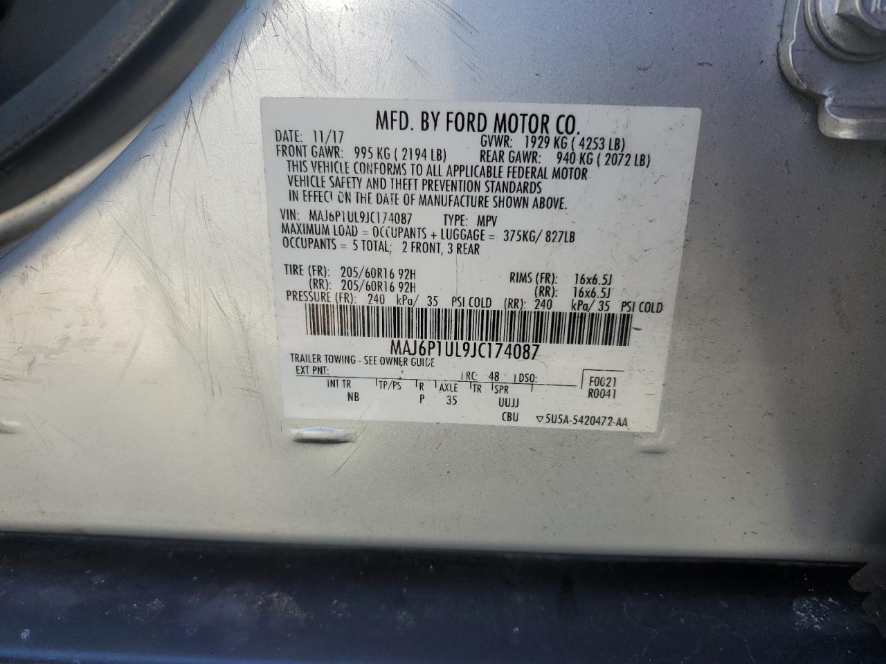 2018 Ford Ecosport Se VIN: MAJ6P1UL9JC174087 Lot: 86103005