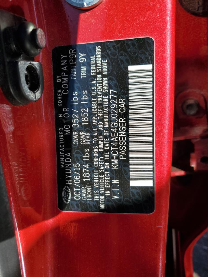 2016 Hyundai Accent Se VIN: KMHCT4AE4GU029277 Lot: 85681615