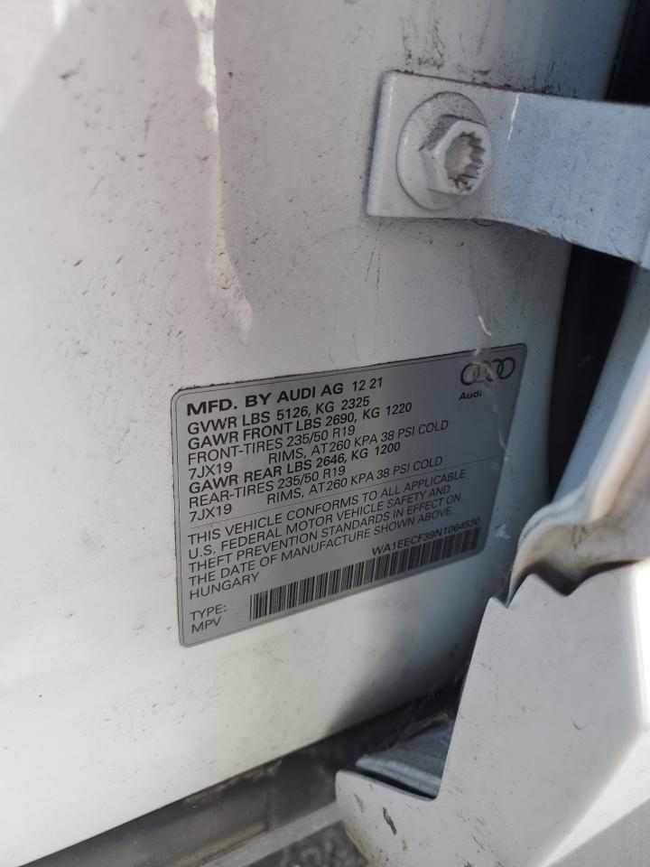 2022 Audi Q3 Premium Plus S Line 45 VIN: WA1EECF39N1064530 Lot: 86838875