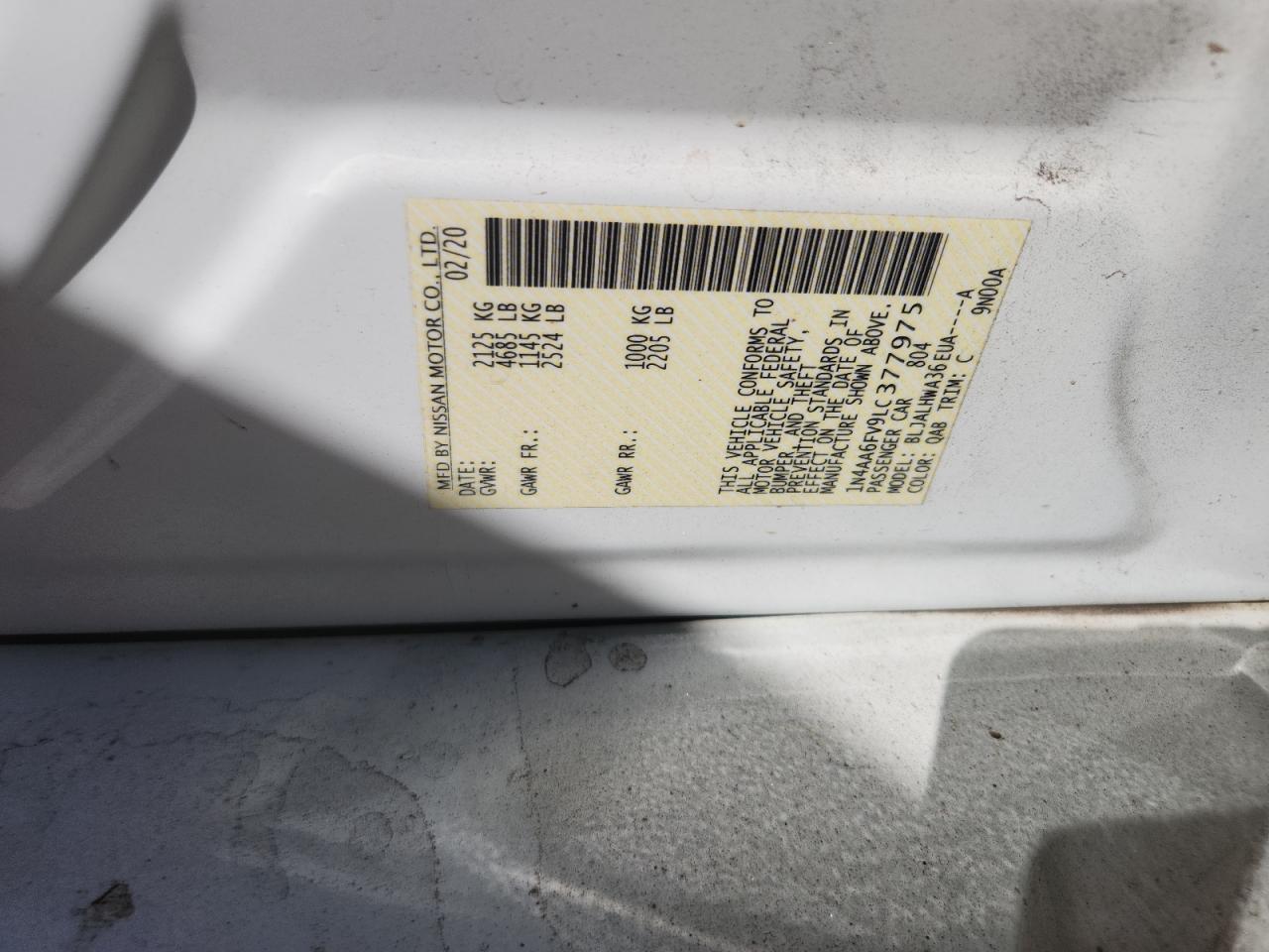 2020 Nissan Maxima Platinum VIN: 1N4AA6FV9LC377975 Lot: 82678715