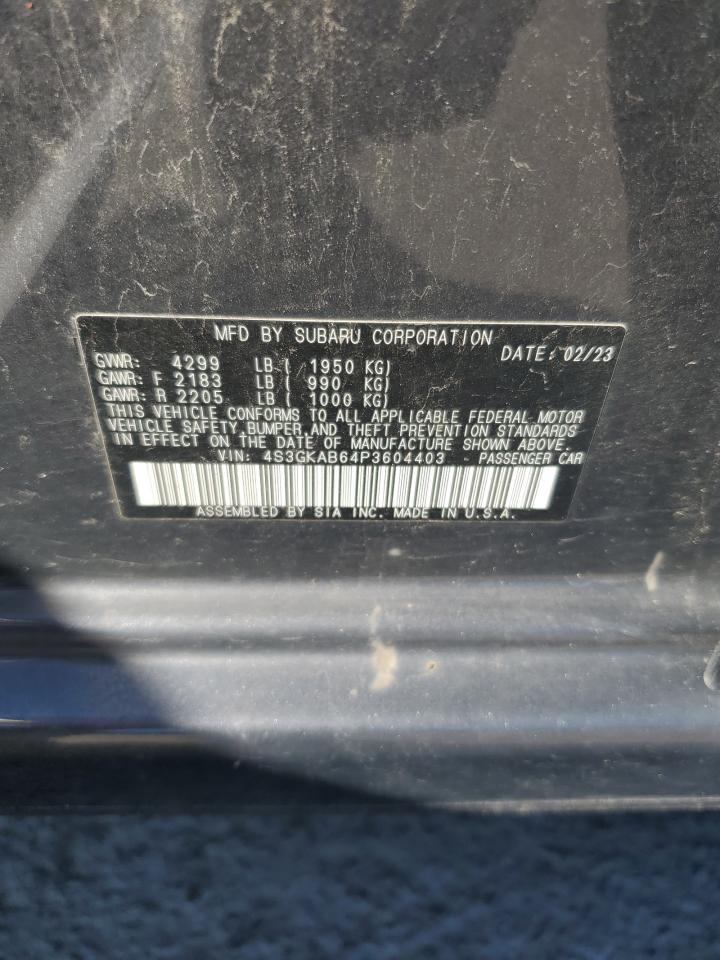 2023 Subaru Impreza VIN: 4S3GKAB64P3604403 Lot: 85511195