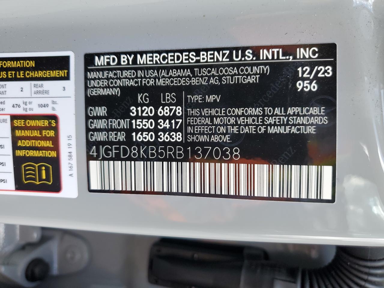 2024 Mercedes-Benz Gle Coupe 63 S 4Matic Amg VIN: 4JGFD8KB5RB137038 Lot: 71737275