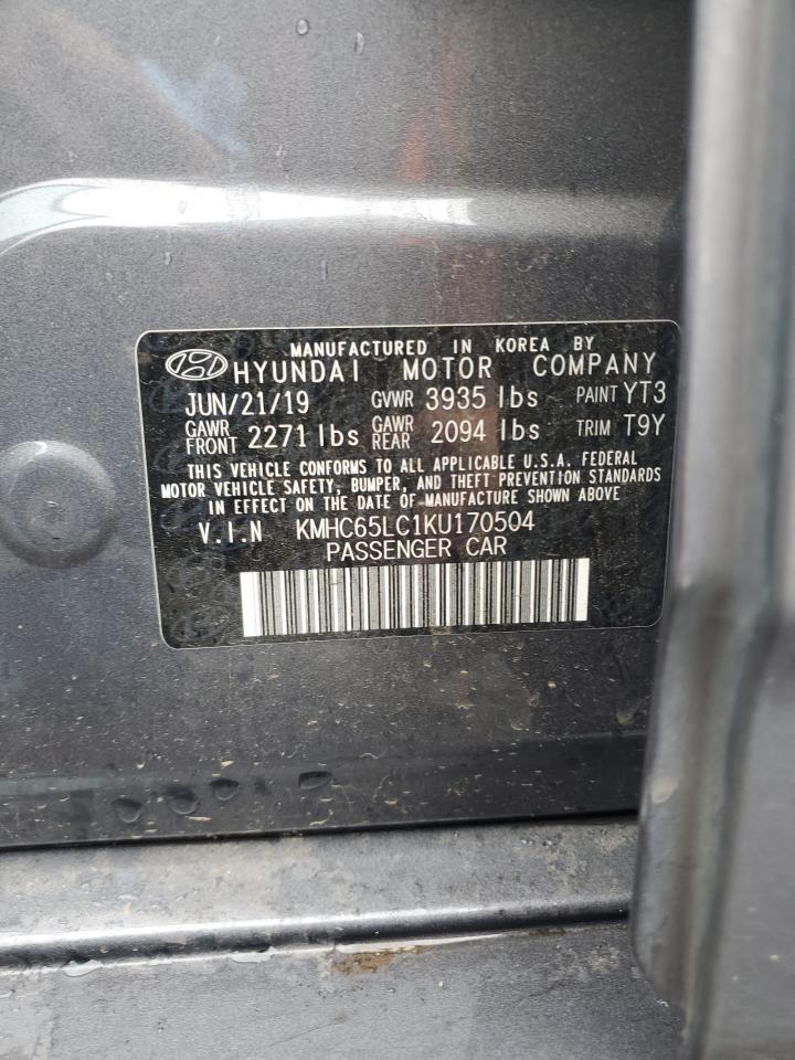 2019 Hyundai Ioniq Blue VIN: KMHC65LC1KU170504 Lot: 86186145