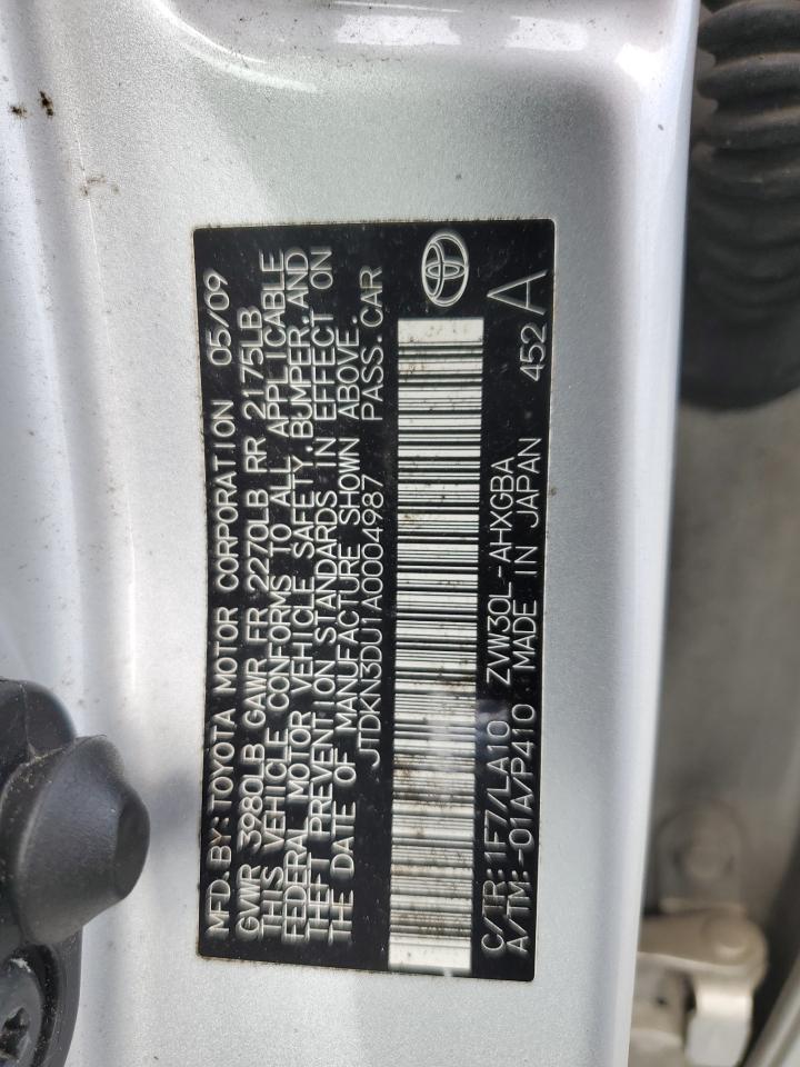 2010 Toyota Prius VIN: JTDKN3DU1A0004987 Lot: 85778355
