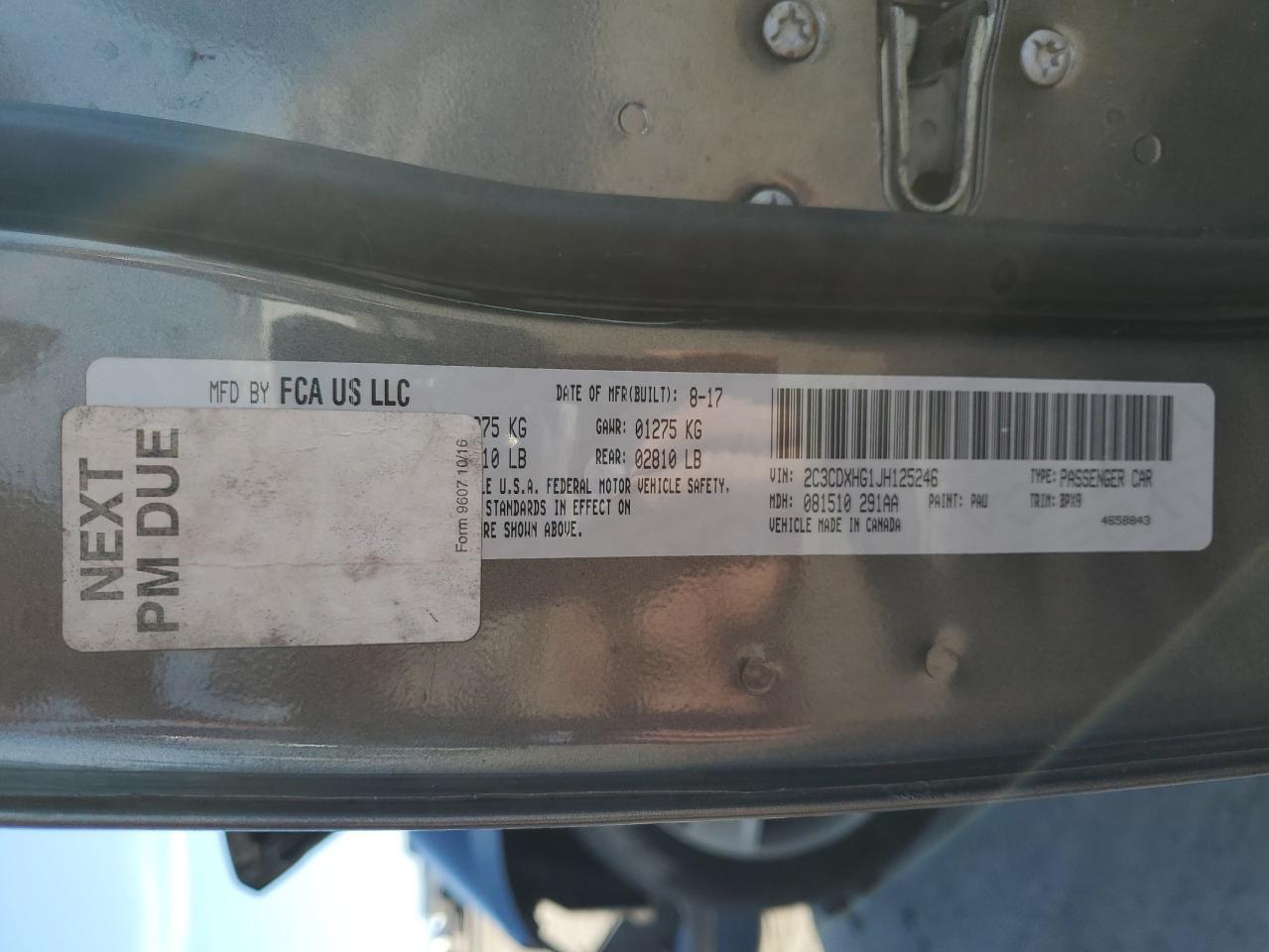 2018 Dodge Charger Sxt Plus VIN: 2C3CDXHG1JH125246 Lot: 84635815