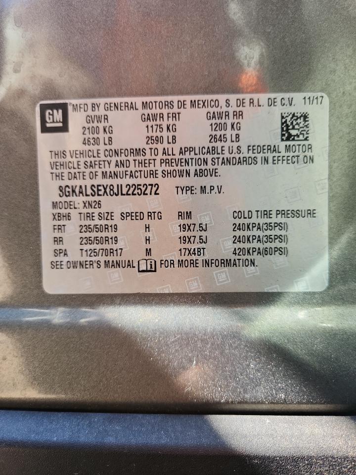 2018 GMC Terrain Denali VIN: 3GKALSEX8JL225272 Lot: 87258575