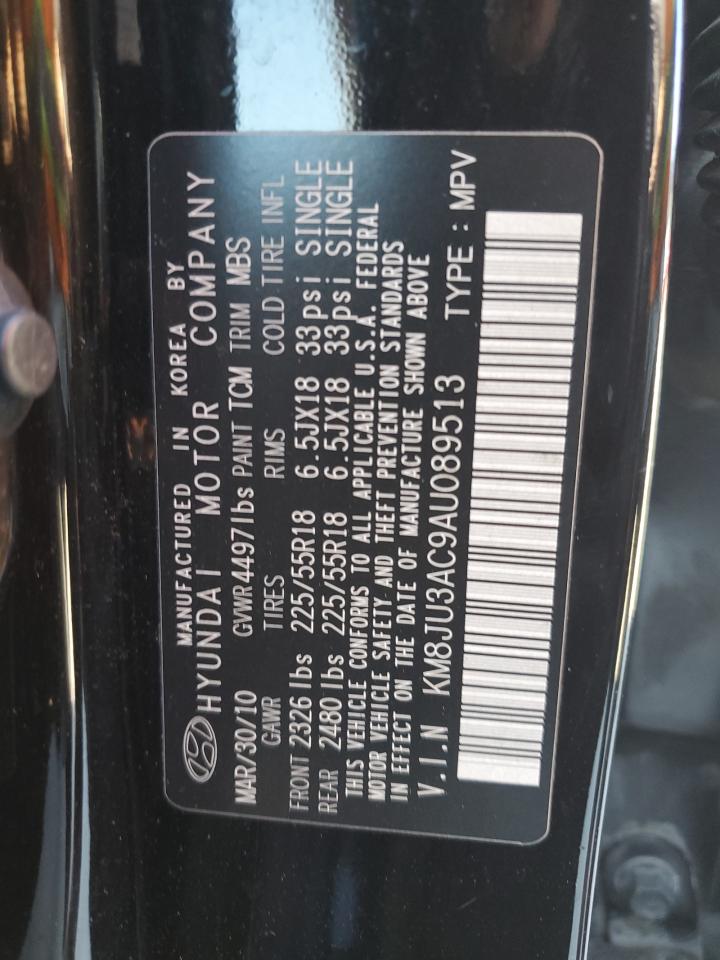 2010 Hyundai Tucson Gls VIN: KM8JU3AC9AU089513 Lot: 86137885