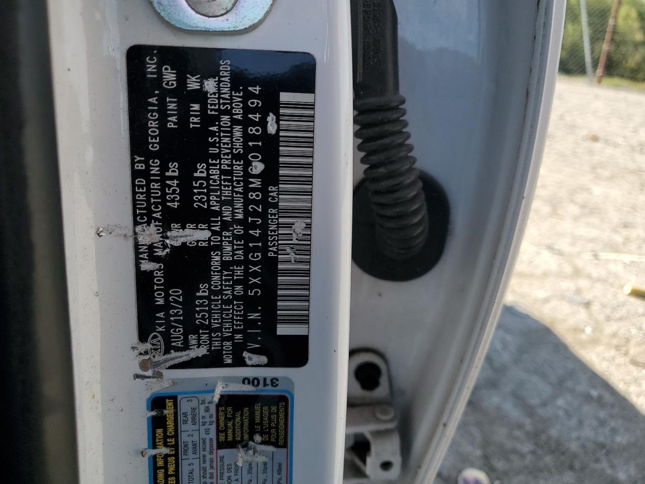 2021 Kia K5 Lxs VIN: 5XXG14J28MG018494 Lot: 82383295