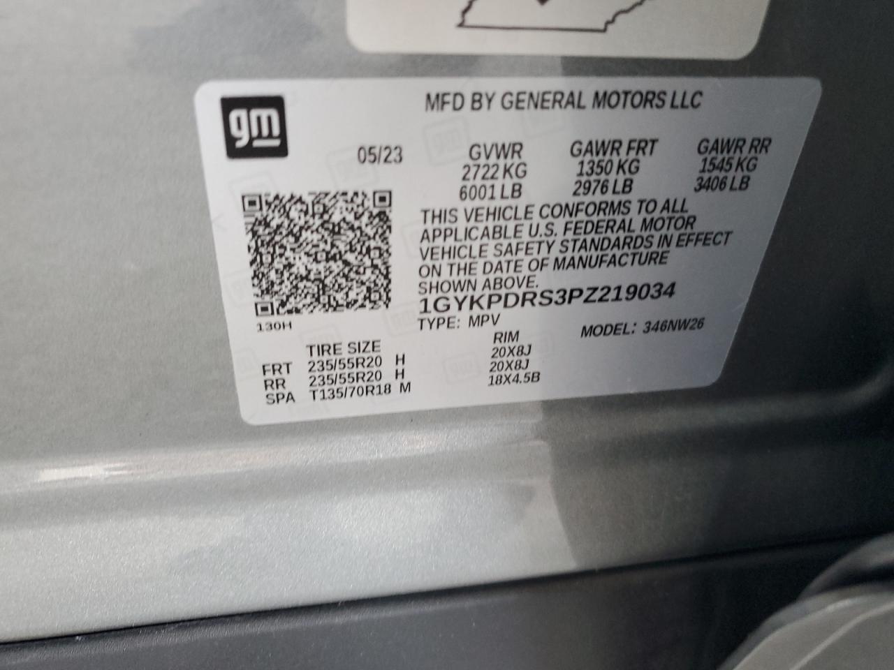 2023 Cadillac Xt6 Premium Luxury VIN: 1GYKPDRS3PZ219034 Lot: 85267735