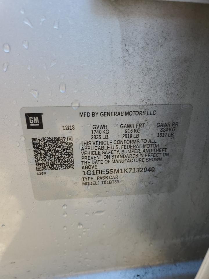 2019 Chevrolet Cruze Lt VIN: 1G1BE5SM1K7132940 Lot: 85870895