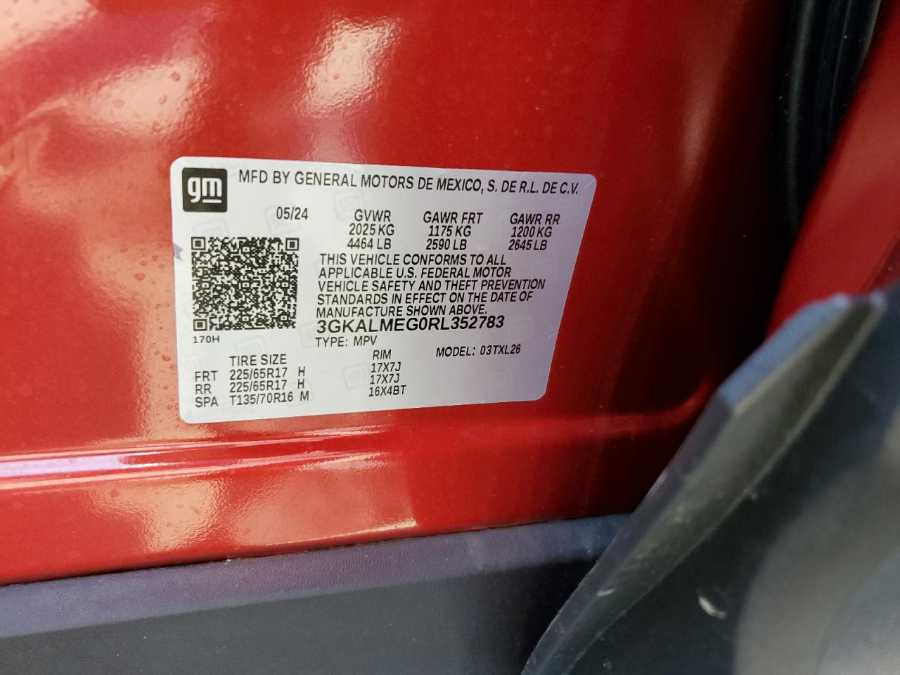 2024 GMC Terrain Sle VIN: 3GKALMEG0RL352783 Lot: 83938555