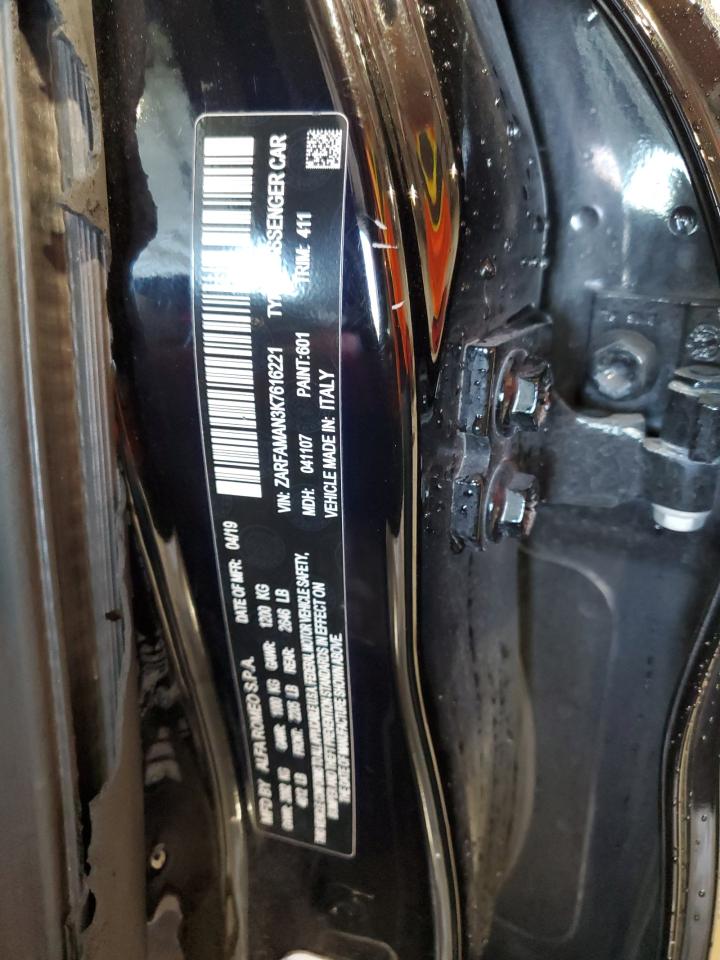 2019 Alfa Romeo Giulia VIN: ZARFAMAN3K7616221 Lot: 85503635