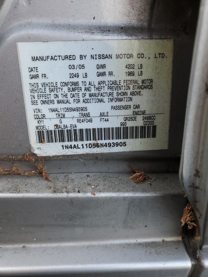 2005 Nissan Altima S VIN: 1N4AL11D55N493905 Lot: 82727385