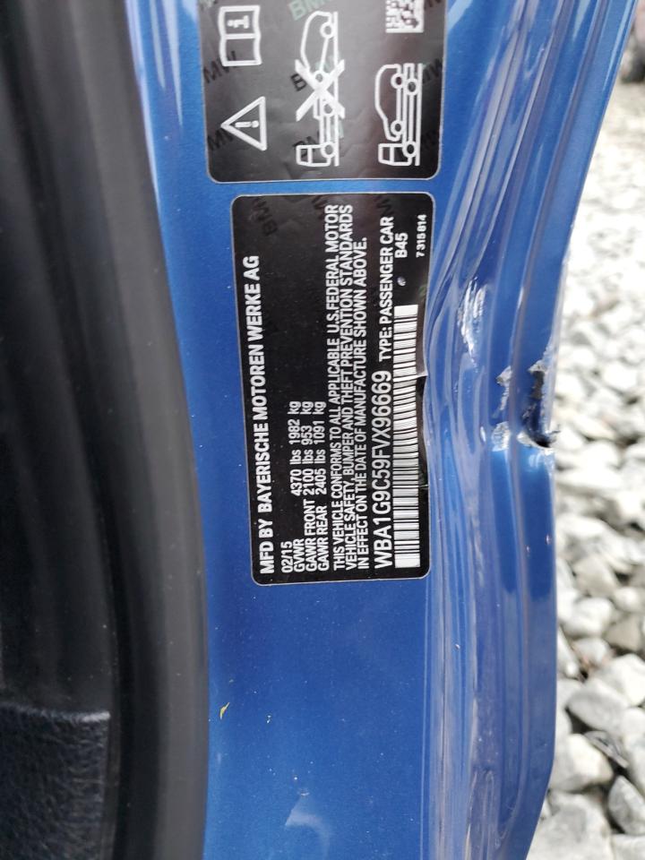2015 BMW 228 Xi Sulev VIN: WBA1G9C59FVX96669 Lot: 86502635