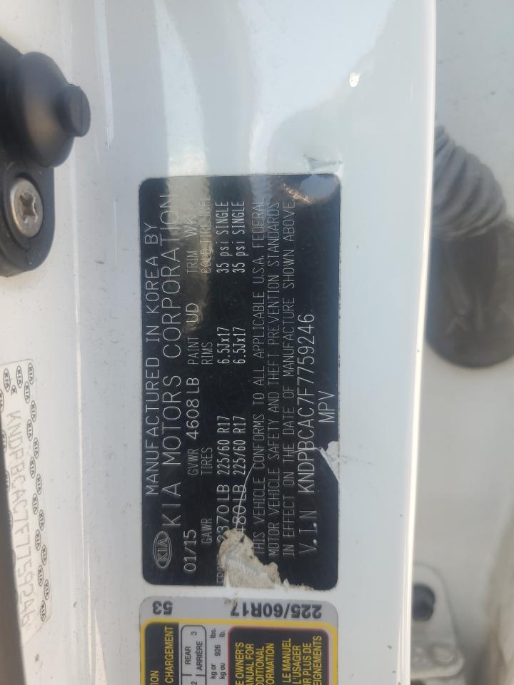 2015 Kia Sportage Lx VIN: KNDPBCAC7F7759246 Lot: 82196365