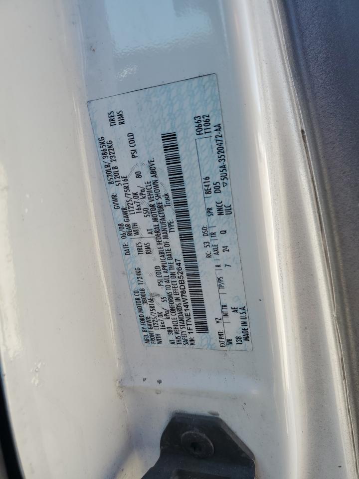 2008 Ford Econoline E150 Van VIN: 1FTNE14W78DB52647 Lot: 85341485