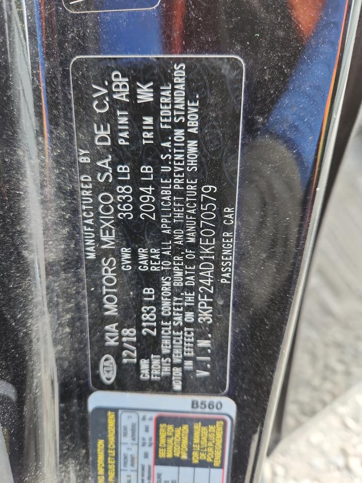 2019 Kia Forte Fe VIN: 3KPF24AD1KE070579 Lot: 85754405