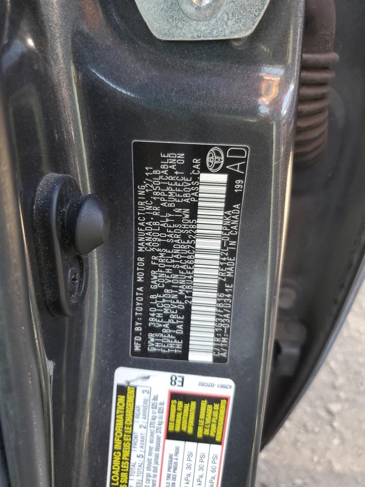 2011 Toyota Corolla Base VIN: 2T1BU4EE6BC752285 Lot: 85142195