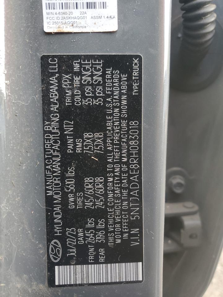 2024 Hyundai Santa Cruz Se VIN: 5NTJADAE8RH083018 Lot: 84453325