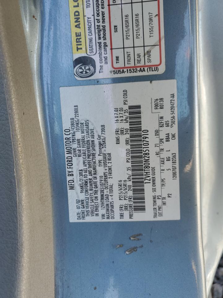 2008 Ford Mustang VIN: 1ZVHT80N285107910 Lot: 82419805