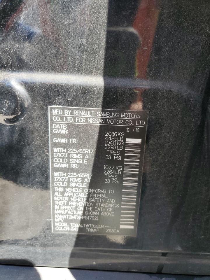 2017 Nissan Rogue S VIN: KNMAT2MTXHP517921 Lot: 85125315