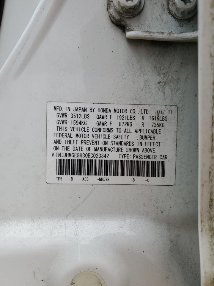 2011 Honda Fit VIN: JHMGE8H30BC023842 Lot: 85890105