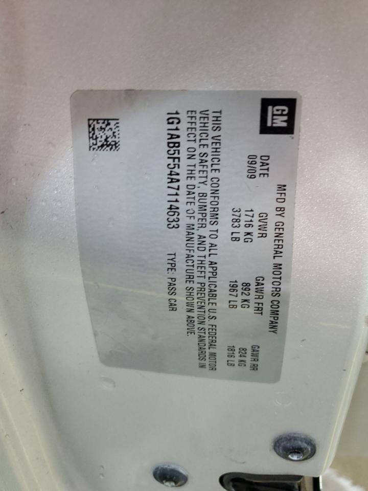 2010 Chevrolet Cobalt Ls VIN: 1G1AB5F54A7114633 Lot: 82371075