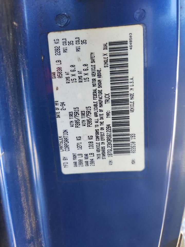 1994 Dodge Dakota VIN: 1B7GL23X3RS612284 Lot: 87219055