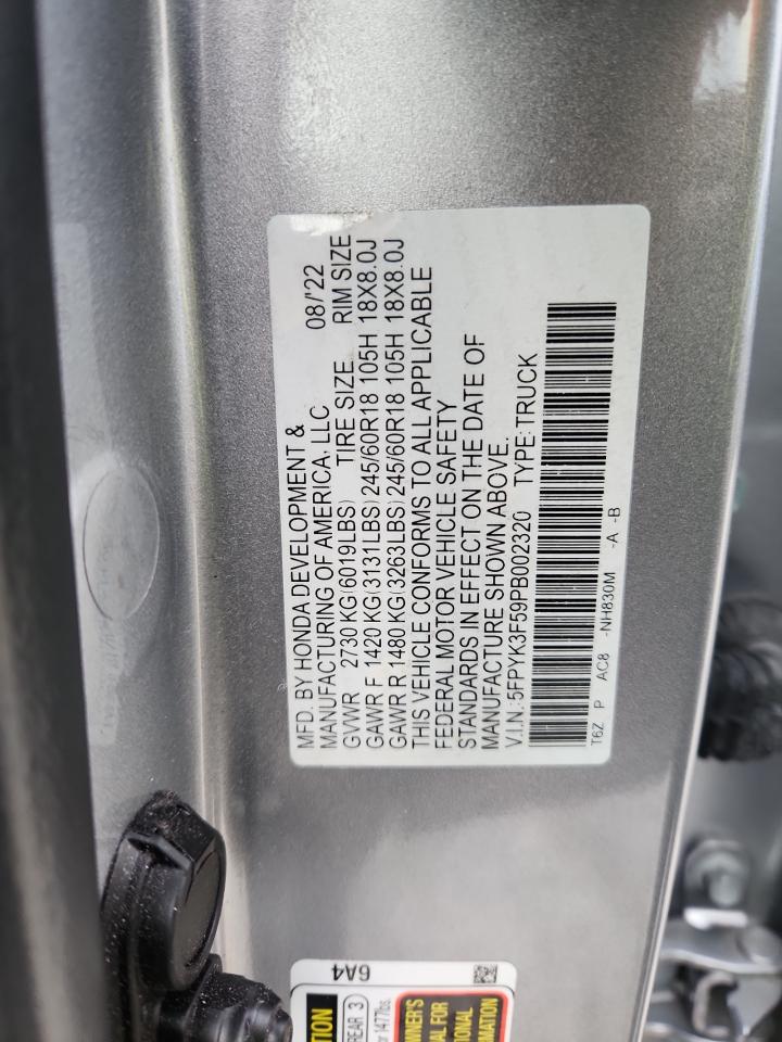 2023 Honda Ridgeline Rtl VIN: 5FPYK3F59PB002320 Lot: 82338805