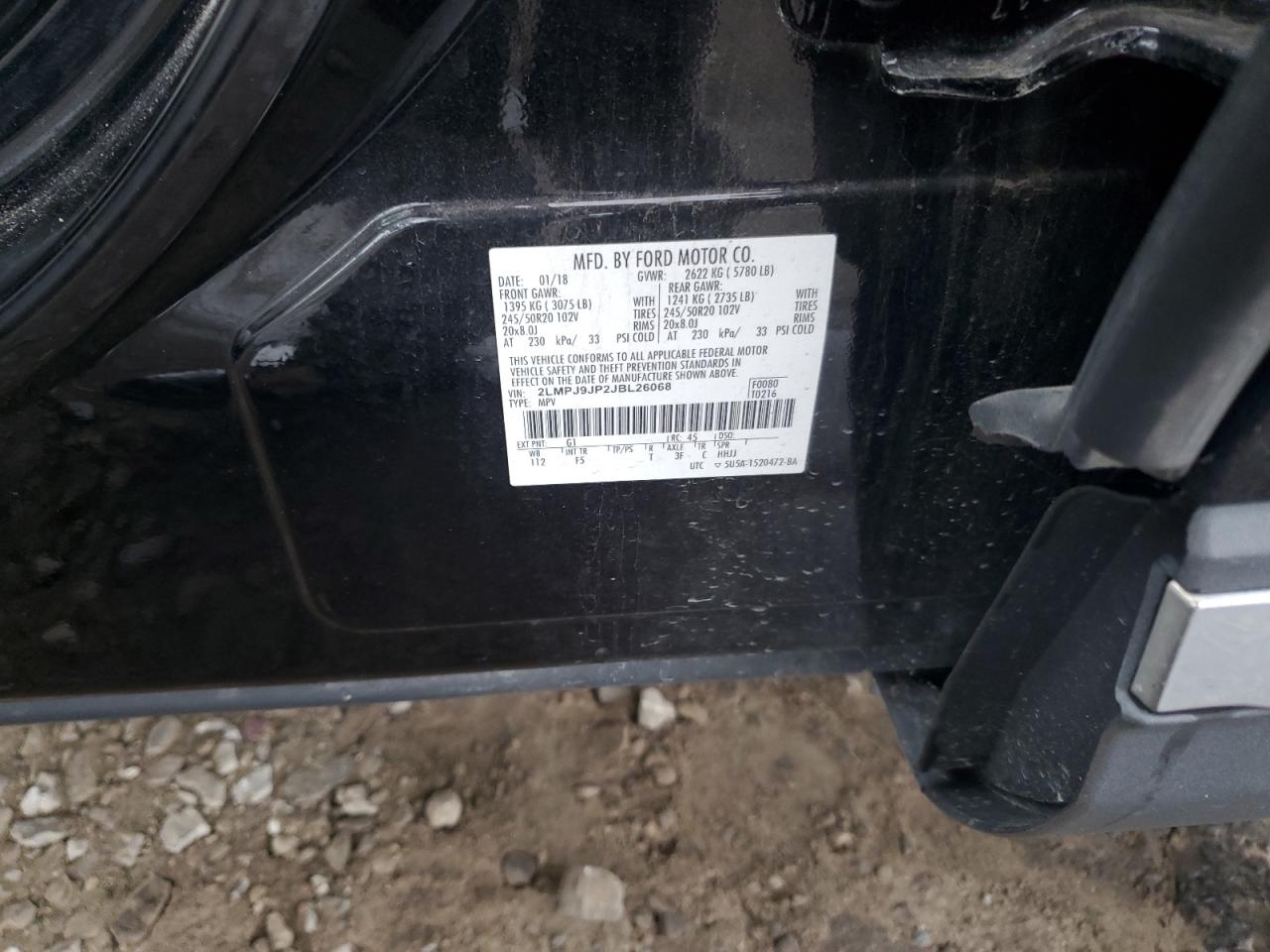 2018 Lincoln Mkx Black Label VIN: 2LMPJ9JP2JBL26068 Lot: 85185025